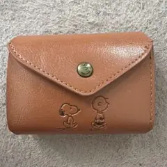 スヌーピー チャーリーブラウン 三つ折り財布 ブラウン