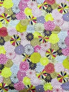 和柄ハギレ　和華模様（紫系）