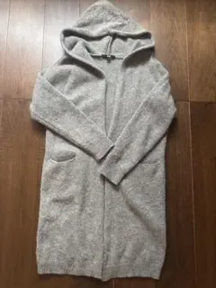 UNIQLO フード付きロングカーディガン グレー