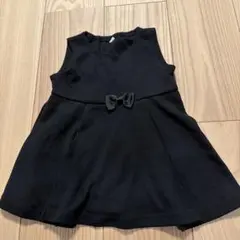 80㎝　黒いリボン付きノースリーブワンピース
