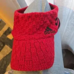 ジ*ナ様 adidas 赤黒ストライプ ニットサンバイザー