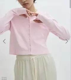 アダムエロペ　サステナブル　クールタッチロングスリーブカーディガン