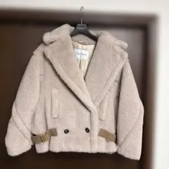 新品未使用MaxMara サンドベージュ バイカーテディショートコート