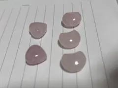 天然石ビーズ 5個セット ローズクオーツ　月とハート