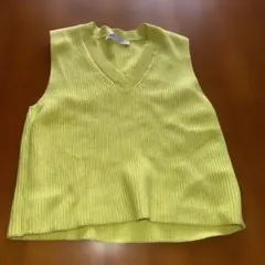 ZARA ライムグリーン ニットベスト EUR S