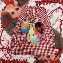 ナップサック　赤ギンガムチェック　ハンドメイド