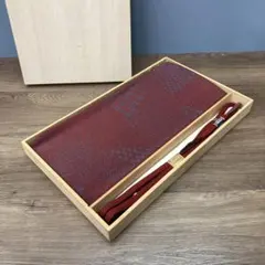 3F 昭和レトロ 正絹 帯揚げ 帯締め セット 桐箱入り 組み紐 赤 エンジ系