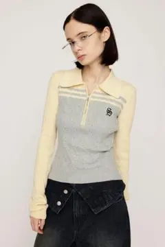 sly CABLE COLLAR KNIT トップス ハーフジップ リブ編みのサムネイル