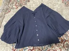 ネイビー フレア袖 シャツ Mサイズ