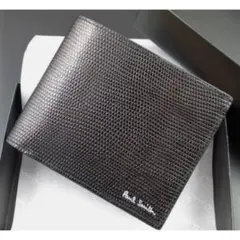 ☆ギフト対応可能☆新品☆箱付 ポールスミス 人気型押しレザー 折り財布 黒☆