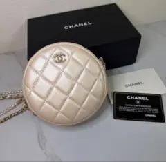 CHANEL パール チェーンショルダーバッグ ポーチ マトラッセ ピンク 
