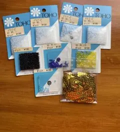 TOHO ビーズ 丸小 丸大 8点 スパンコール 3m 묶음 판매 手芸
