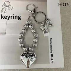 【H015】じゃらじゃらキーホルダー バッグチャーム シルバーボールリング