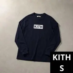 KITH ボックスロゴ 長袖Tシャツ S ネイビーのサムネイル
