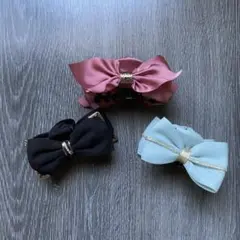 バンスクリップ　髪留め　ヘアアクセサリー　リボン　まとめ髪
