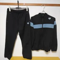 arena ジャージ上下セット ブラック/ブルー 競泳 水泳