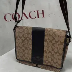 COACH コーチ ヘリテージ ストライプ シグネチャー メッセンジャーバッグ