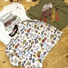 120cm車両デザイン 長袖カットソー 3点セット