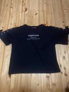 lovetoxic ラブトキシック 袖リボン Tシャツ ブラック SSのサムネイル