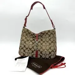 COACH コーチ シグネチャー クリップホーボー ワンショルダー バッグ 赤