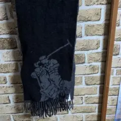 POLO RALPH LAUREN ブラック×グレー マフラー イタリア製