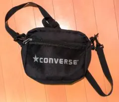 美品 CONVERSE メッシュ ショルダー バッグ 黒 ブラック