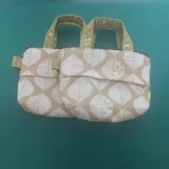 リーフ模様の小型ポケットティッシュケース