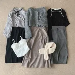 オフィスカジュアル レディース服 まとめ売り 着回し コーデ売り 冬 グレー系