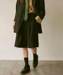 soerte 2tuck wide Half pants