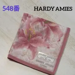 548番　ハーディエイミス　ハンカチ　未使用　ピンク　花柄　送料込み