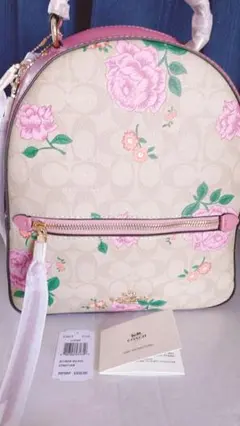Coach 花柄リュック ベージュ/ピンク 2026年最新】コーチ 花柄 リュックの人気アイテム - メルカリ