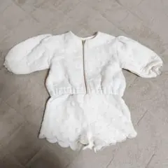 プティマイン　白　セットアップ　80cm　キルト　リボン