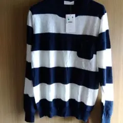 BACK NUMBER リネンボーダークルーニット 新品