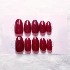 赤ネイル ボルドーネイル ネイルチップ