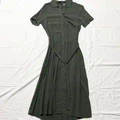 H&M ワンピース カーキ シャツ ワンピ 半袖