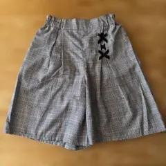 チェック柄リボン付きキュロット