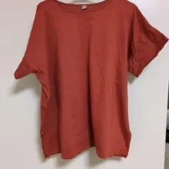 UNIQLO ユニクロ　マーセライズコットンボートネックT（半袖）　オレンジ