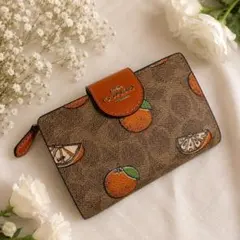 COACH直営店コーチシグネチャー 刺繡フローラルスムース ミディアム二