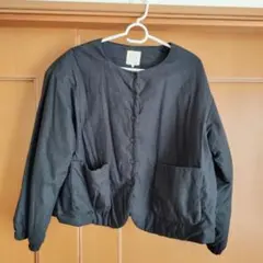 Samantha Mos2チャコールグレー キルティングジャケットショート丈