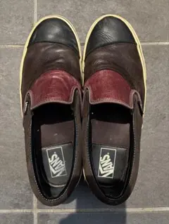 レア　Vans レザースリッポンスニーカー ブラウン/ブラック　US10サイズ