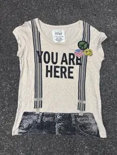 LALACUB ラインストーンtシャツ　 y2k 平成　ギャル　グランジ