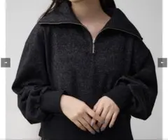 アズールバイマウジー　ラメウラケハーフジップトップス