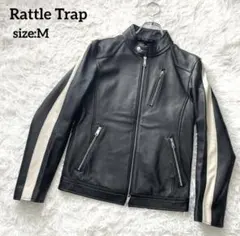 美品✨Rattle Trap シングルライダースジャケット 羊革 サイドラインM