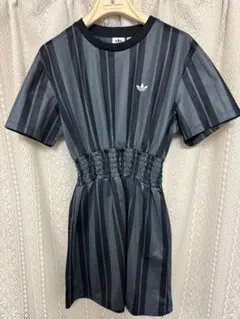 【美品中古】adidasアディダス スモックストライプドレス ジャージワンピース