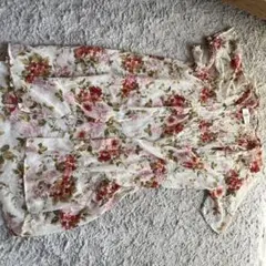 花柄 半袖ロングジレ