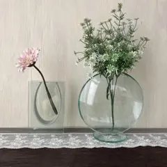 ガラス　フラワーベース　一輪挿し　訳あり2点セット