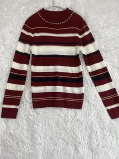 レディースニット　ボーダー　Ｌ　春 おしゃれ