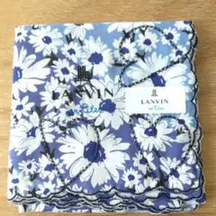 新品！LANVIN en Bleu ハンカチ 花柄 ブルーのサムネイル