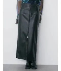 MURUA マルチウェイナローフェイクレザースカート