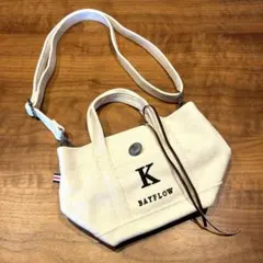 【新品同様】BAYFLOW ベイフロー 2WAY イニシャルトートバッグ K 白のサムネイル